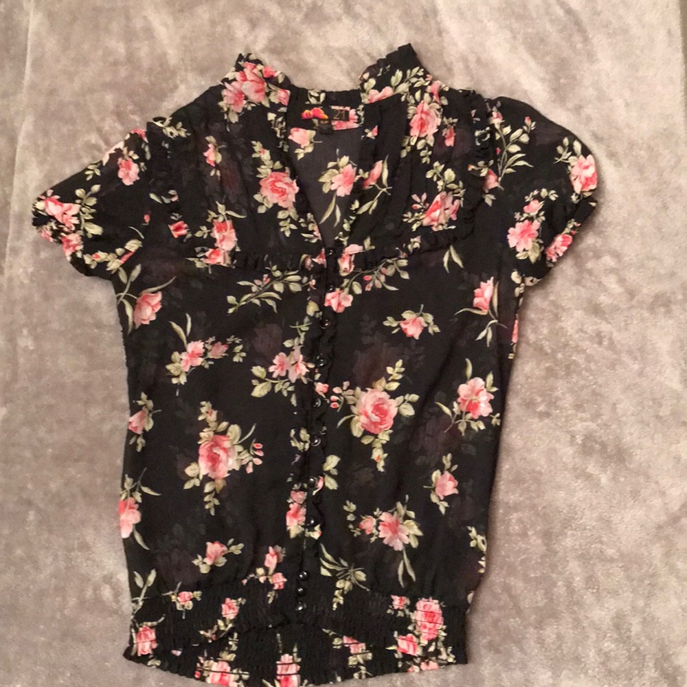 Floral sheer blouse